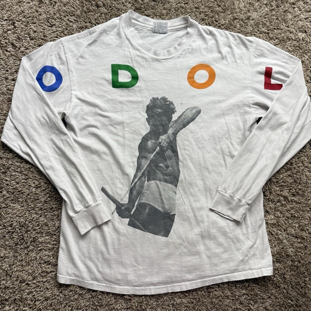 Vintage 80’s Hanes ODOL Archery Rainbow White LongSleeve T-Shirt Men’s Size XL